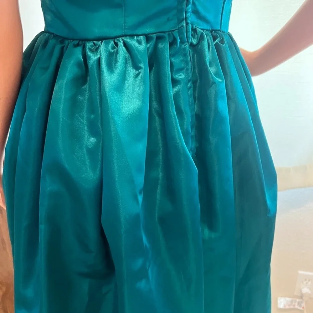 Girl's Size 10/12 Green Satin Dress 💚 Youth Theater Costume Cosplay‎ Fairycore